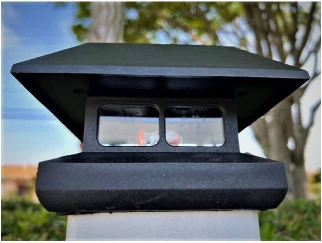 2-Pack Outdoor Black 4 x 4 Fence Post Cap Landscape Solar Lights with 5 LEDs