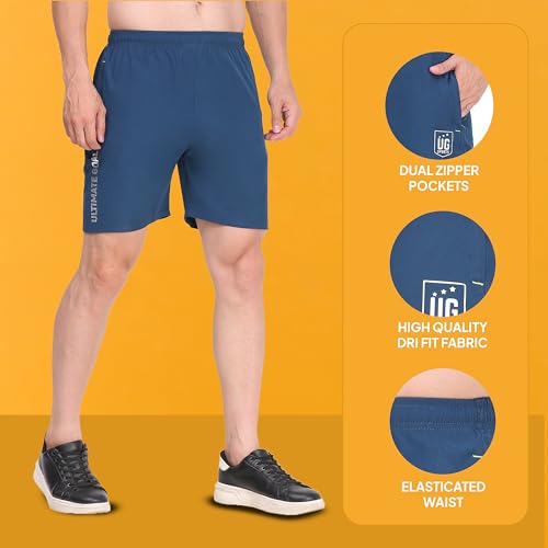 Image of Ultimate Goal Sports Athletic Shorts with Zip Pockets|Lightweight Activewear | Sportswear Shorts | Gymwear| Exercise Shorts | Dry-Fit Shorts | Running Shorts