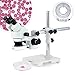 AmScope SM-3BZ-80S Binocular Stereo Microscope, WF10x Eyepieces, 3.5X-90X Magnification, 0.7X-4.5X Objective Power, 0.5X and 2.0X Barlow Lenses, 80-Bulb Ring-Style LED Light Source, Single-Arm Boom Stand, 110V