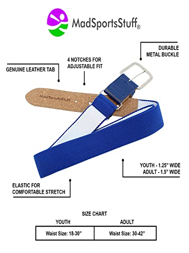 Madsportsstuff Performance Baseball Softball Belt (Adult, Royal) #TOP2