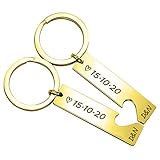 【Regalo de amor perfecto】: El llavero a juego personalizado viene en una elegante caja de regalo y es el regalo perfecto para él y ella. Este conjunto de llavero de regalo es el regalo perfecto para novio, esposo, novia y esposa para conmemorar un compromiso, boda o aniversario, Día de San Valentín, cumpleaños, regalo de Navidad.