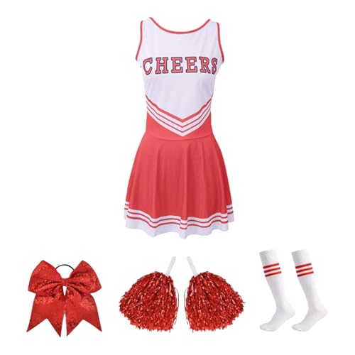 Disfraz de Porrista para Niñas Talla Small Rojo miniatura 1