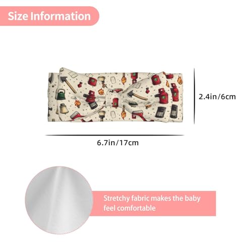 Fire Tools Print Baby Girl Bows Headbands Baby Girls Newborn Headbands Infant Toddlers 0-6 Months3