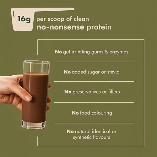 Image of Cosmix No-Nonsense Plant Protein LITE For Beginners | 16g Protein /Serve, 450g Pouch | Indonesian Cacao (Chocolate) | Plant Based Protein, Pea & Rice Isolate | Clean, Easy to Digest | All Essential Amino Acids