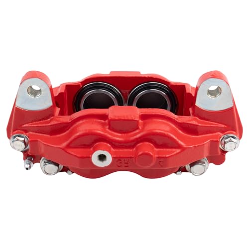 Image of TRQ Front Right Brake Caliper w /Bracket Performance Red Passenger Side | For 2016-2022 Toyota Sequoia 2016-2021 Tundra