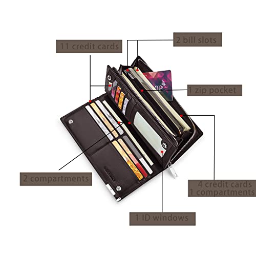 VANNANBA Long Wallet Men Leather,RFID Blocking Oil Leather Zipper Wallet for Men Clutch Bag,with Gift Box4