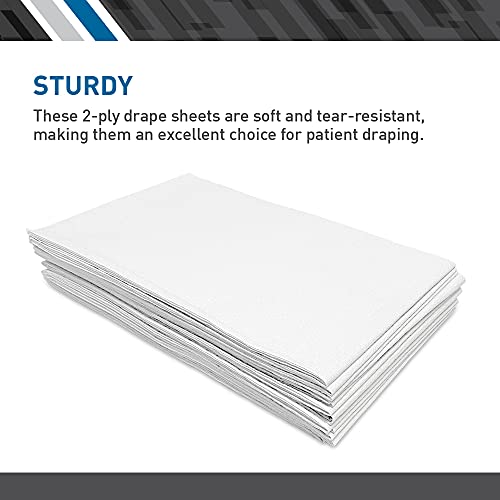 Bodymed® 2-Ply Drape Sheets – White Disposable Paper Drape Sheets For Nonsurgical Draping – Case Of 100 Sheets – 60-Inch X 40-Inch #TOP5