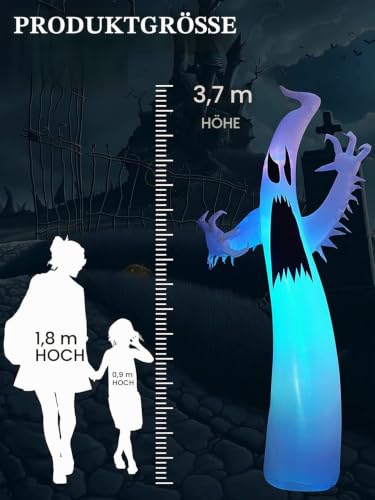 EBANKU 12Ft Halloween Inflatables Ghosts Dekoration mit LED-Lichtern – Ansicht 3