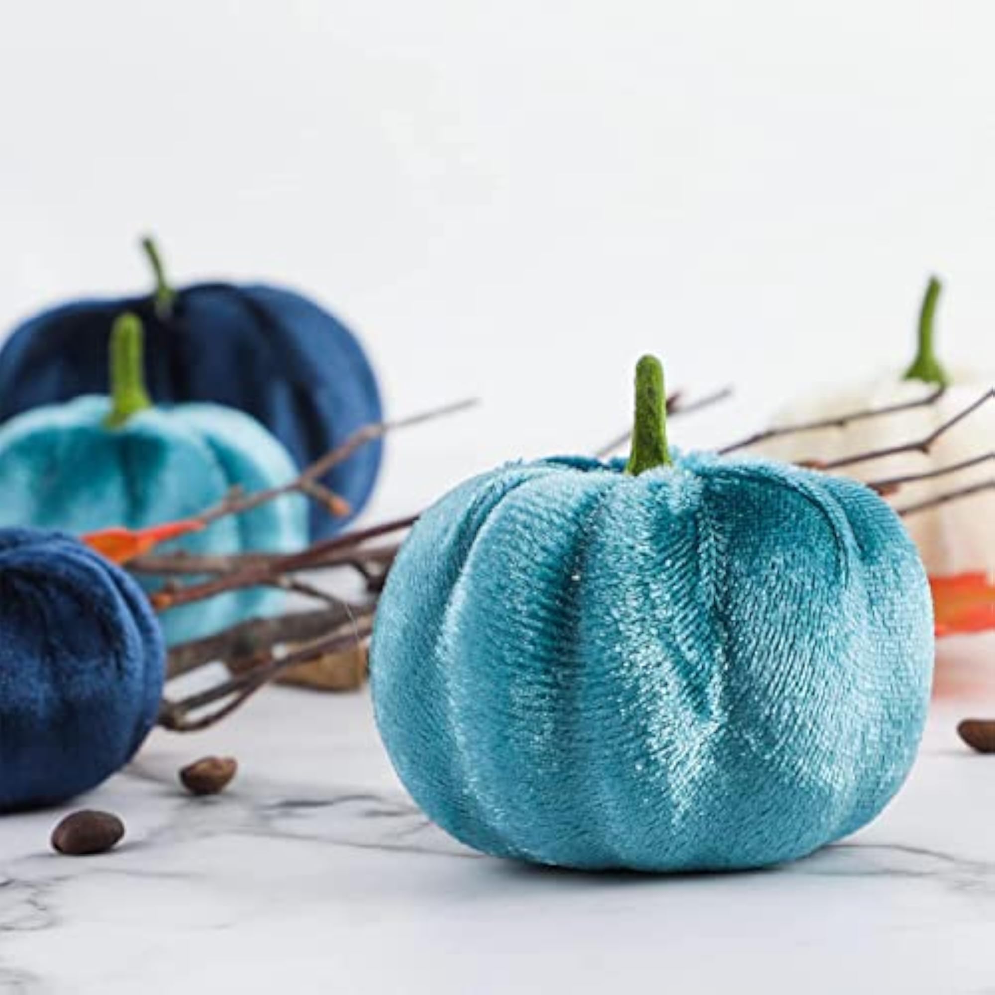 12Pcs Velvet Pumpkins Decorative Pumpkins for Autumn Decor