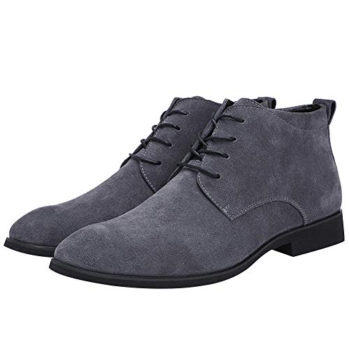 Image of rismart Men's Suede Chukka Boots Plain Toe Lace Up Oxfords Business Casual Shoes