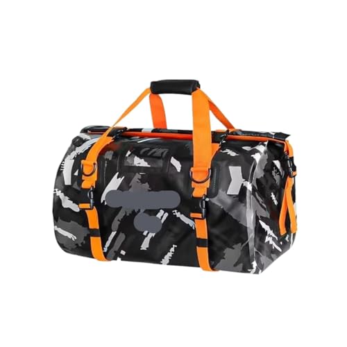 EGUIAS Alforjas Laterales para Bolsa Seca para Motocicleta, Impermeable, Reflectante, para la Parte Trasera, para Esquiar, Viajar, Senderismo, Acampar, Equipaje al Aire Libre(Camouflage 66L)