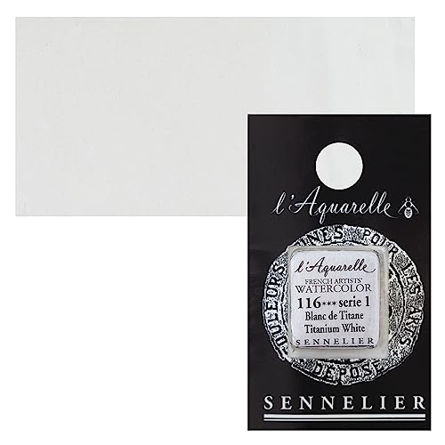 SENNELIER French Artists' Watercolor, Half Pan, Titanium White S1 - Image 2
