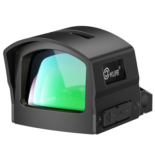 Image of CVLIFE BearMight 5000G Shockproof Auto-Brightness Red /Green Dot Sight for RMS RMSc, 36MOA Circle & 2MOA Dot Motion Awake Open Reflex Sight with Hood, Adapter for MOS /RMR /Picatinny, Optics for Hunting
