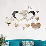 ♥ Herzen-Spiegelfliesen Wandspiegel Selbstklebendl auf die meisten glatten und sauberen Oberflächen aufgebracht werden und an Wänden, Türen, Fenstern, Schränken usw. haften. Geeignet für Wohnzimmer, Kinderspielzimmer, Esszimmer, Küche, Turnhallen, Arbeitszimmer, Flur, Veranda und mehr.