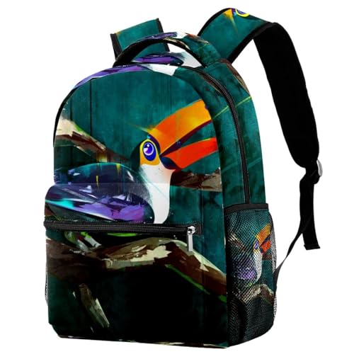 Sac à dos d'école toucan spacieux de 40cm pour soulager le dos des ados