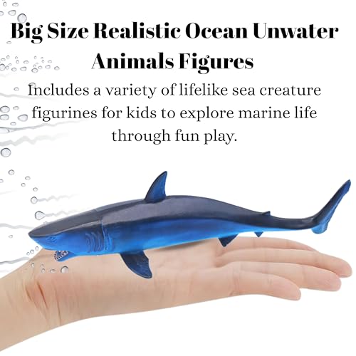 Image of Realistic Ocean Underwater Animals Figures Toy Playset for Kids 3+| 12PCS Water Animal Figurine Toys Set for Boys and Girls Birthday Gifts for Children Decoration Educational & Learning Items