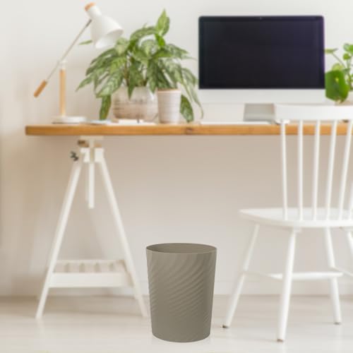Image of UUJOLY Plastic Small Bathroom Trash Can Wastebasket Garbage Can, Khaki