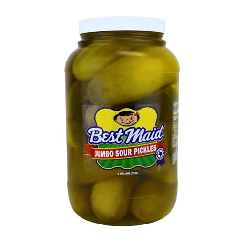 Best Maid Sour Pickles – 1 Gallon Jar (12–16 Count) – Classic Texas-Style Whole Sour Pickles, Crisp & Tangy Flavor – 1 Pack