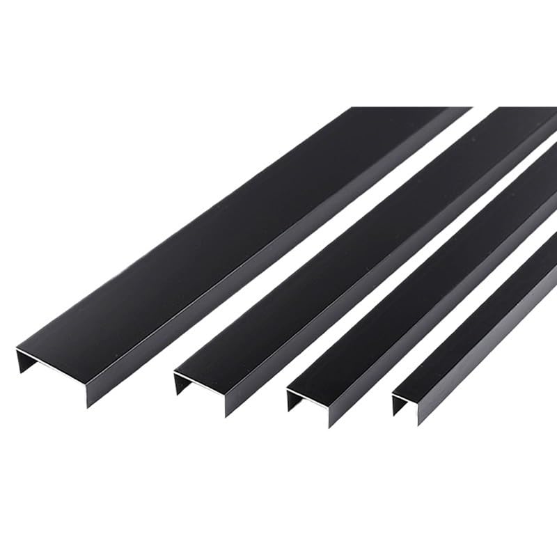 Perfil de canal en U de aluminio, paquete de 2, 50 cm de longitud, ranura de 5 x 10 mm, para proyectos de bricolaje, mejoras del hogar y manualidades, duradero y ligero