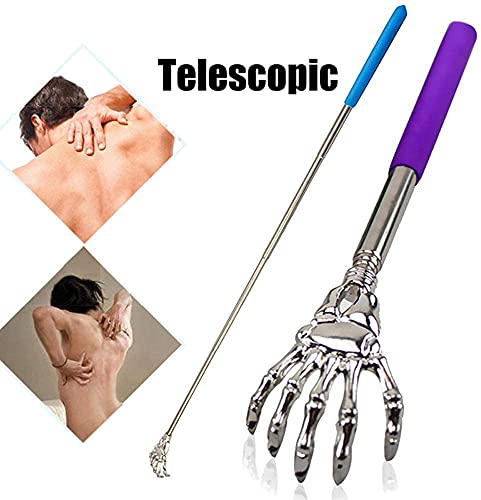 Image of Alexvyan Small Adjustable Portable Extendable Back Scratcher, Metal Stainless Steel Telescoping Itching Stick Tool (Pack of 1-5Finger)
