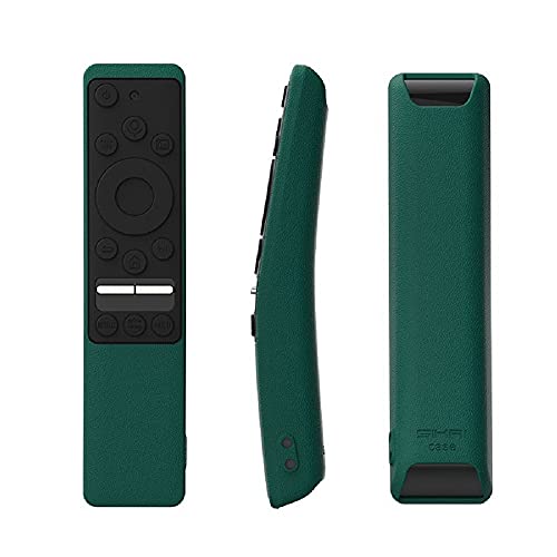 Image of Oboe Sikai Silicone Case Compatible with Samsung BN59-01312A QLED 8K 4K Smart TV Remote Shockproof Full Wrap Protective Remote Cover Skin-Friendly Anti-Slip Anti-Lost with Remote Loop (Green-Black)