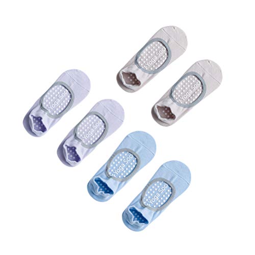 3 pares de meias de pilates para ioga, antiderrapantes, para balé, dança, esportes, massagem no torn