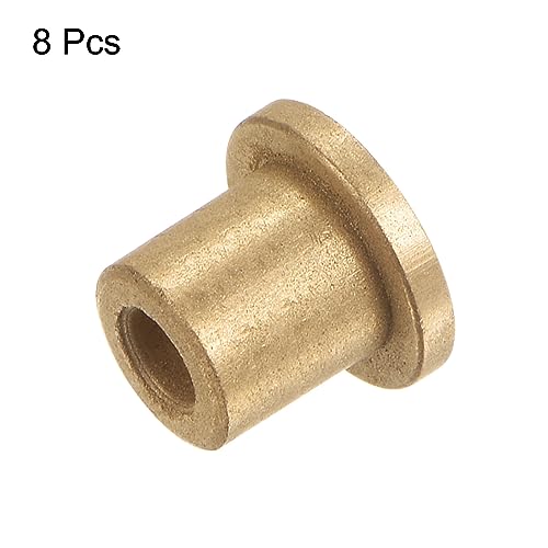 QUARKZMAN 8Stk Flansch Lager Hülse 4mm Bohrung 8mm AD 10mm Länge 2mm Flansch Dicke Bronze Buchse Selbstschmierende Gleitbuchsen Hülse für Industrieanlagen