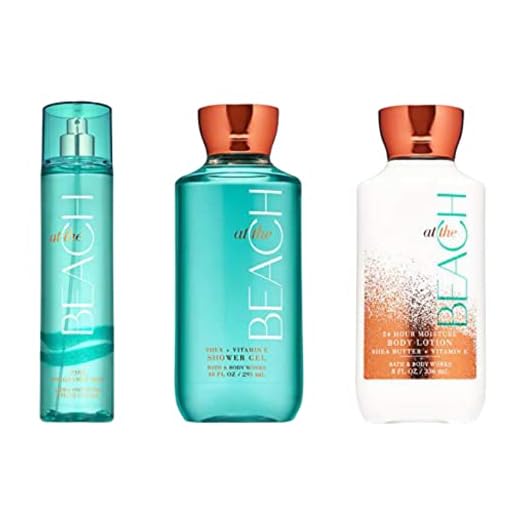 Bath & Body Works ~ Signature Collection ~ At The Beach ~ Shower Gel ~ Fine Fragrance Mist & Body Lotion ~ Trio Gift Set
