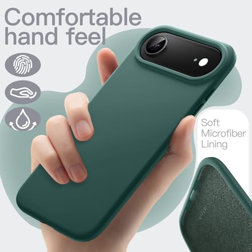 Image of JETech Liquid Silicone Case for iPhone Air, Silky Soft Touch Full-Body Protection, Anti-Scratch Shockproof Phone Cover with Microfiber Lining, 6.5-Inch Display (Midnight Green)