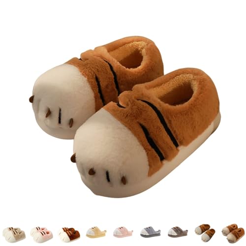 Cat Paw Slippers，3D Cat Paw Cartoon Slipper for Women，Cat Feet Slippers，Warm Fluffy Furry Winter Bedroom Cat Paw Slippers
