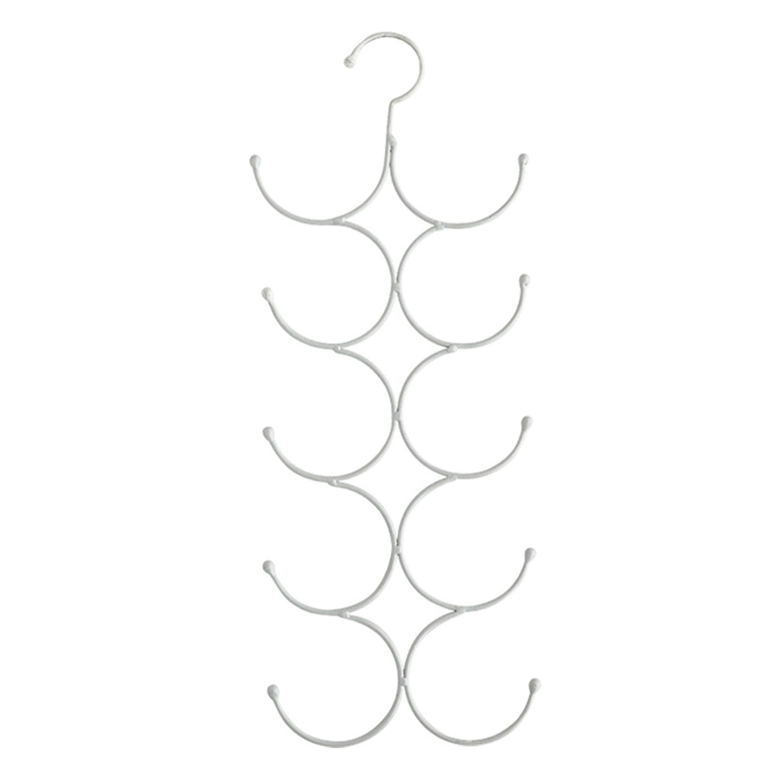 Organiseur foulard et cintre écharpe blanc métal pour gagner de l'espace placard