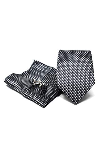 Cravate Homme Soie Noire et Mouchoir pour Mariage : Le Set Sweet Leaf Idéal pour Cérémonie