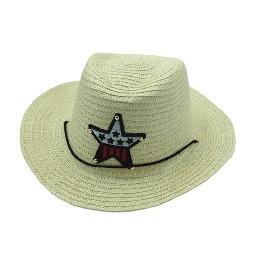 Kids Straw Hat Cute Animal Graphic Sun Hats Breathable UV Protection Toddler Kids Beach Vacation Boys Cowboy Caps