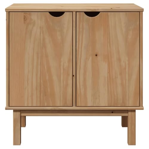 Cómoda de madera maciza de pino OTTA 75x40x75 cm un mueble auxiliar robusto acabado en cera 6