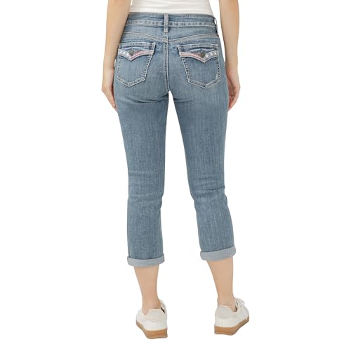 Silver Jeans Co. Women's Elyse Mid Rise Comfort Fit Capri Jeans, Luxe Stretch Freedom3