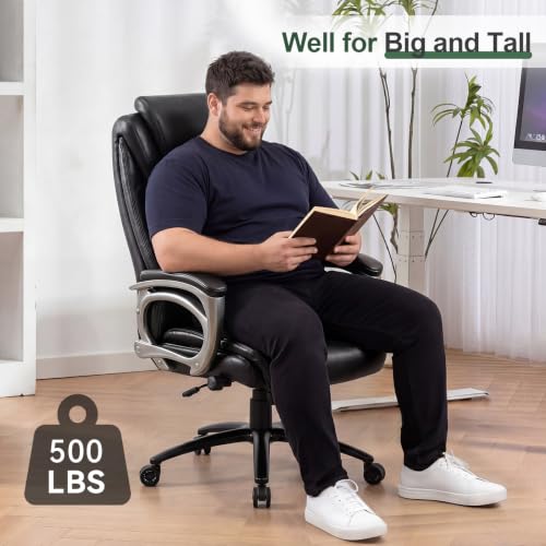 Image of Vogue Big and Tall Office Chair 500lbs Ergonomic PU Leather Lumbar Support
