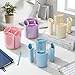 Comix 360° Rotating Pen Holder for Desk, Pencil Holder with 5 Slots, Cute Purple Plastic Desk Organizer for Home School Office Supplies