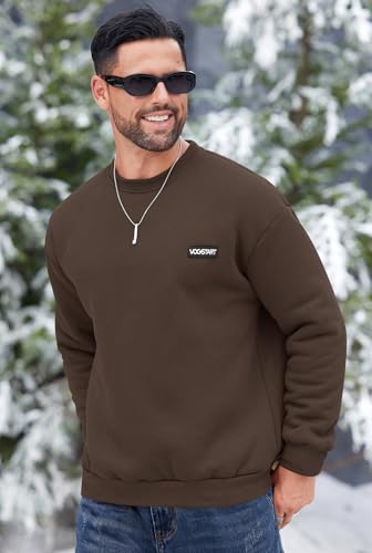 Men's Fleece Lined Sweatshirt Crewneck Sherpa Pullover Thermal Winter Shirts (S-XXL)3