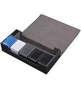 おもちゃの神様 トレカ デッキケース カードケース トレーディングカード レザー カードケース ホルダー ストレージ ２Lサイズ (ブラック＋ケース５個付き)