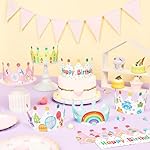 WERNNSAI Birthday Crowns -12PCS Birthday Party Hats with Elastic Band For Family Classroom Party Supplies Colorful Colorful Paper Party Hats - Image 3