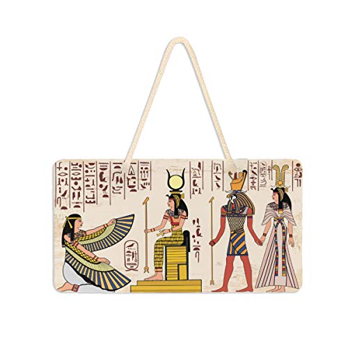 Mnsruu Plaque de Porte à Suspendre avec Inscription en Anglais « Culture égyptienne » pour décoration de Maison ou de Ferme, Porche, Jardin, Cour 15 x 28 cm