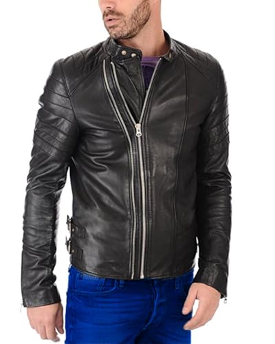 Slimfit Boys Black Biker Leather Jacket – Casual Wear with Antique Flair