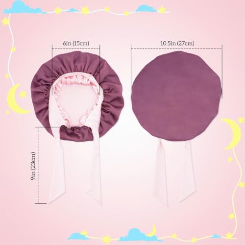 Lolalet Kinder Schlafmütze Seide 2er-Set Rosa/Gelb – Bild 4