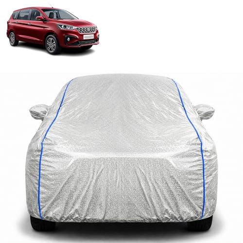 Image of Waterproof Car Cover for Maruti Suzuki Ertiga | All Weather Protection | UV Resistant & Dustproof | Soft Cotton Lining to Prevent Scratches | Triple Stitched with Mirror Pockets & Elastic Hem