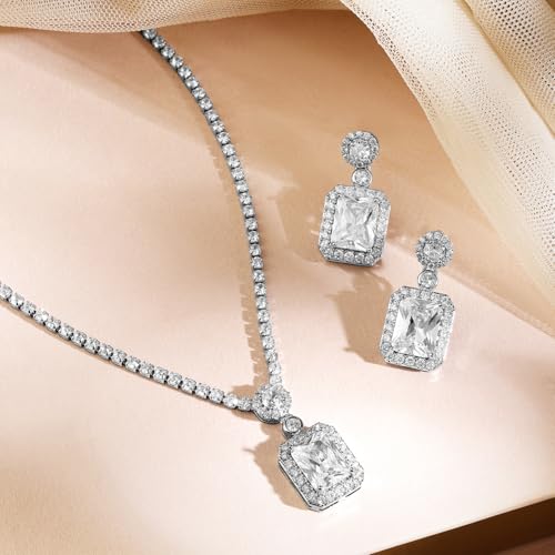 Image of Rubans Necklace Set American Diamond Zirconia Jewellery Gift for Women & Girls