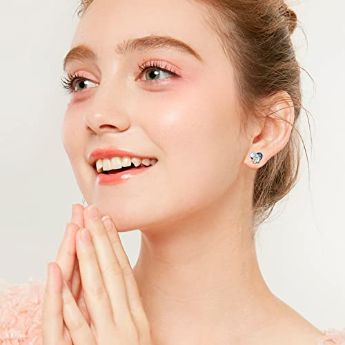Image of 925 Sterling Silver Dog Earrings Cute Animal Puppy Stud Earrings Dog Jewelry Gifts for Women Girls Pet Lover Hypoallergenic Earrings for Sensitive Ears