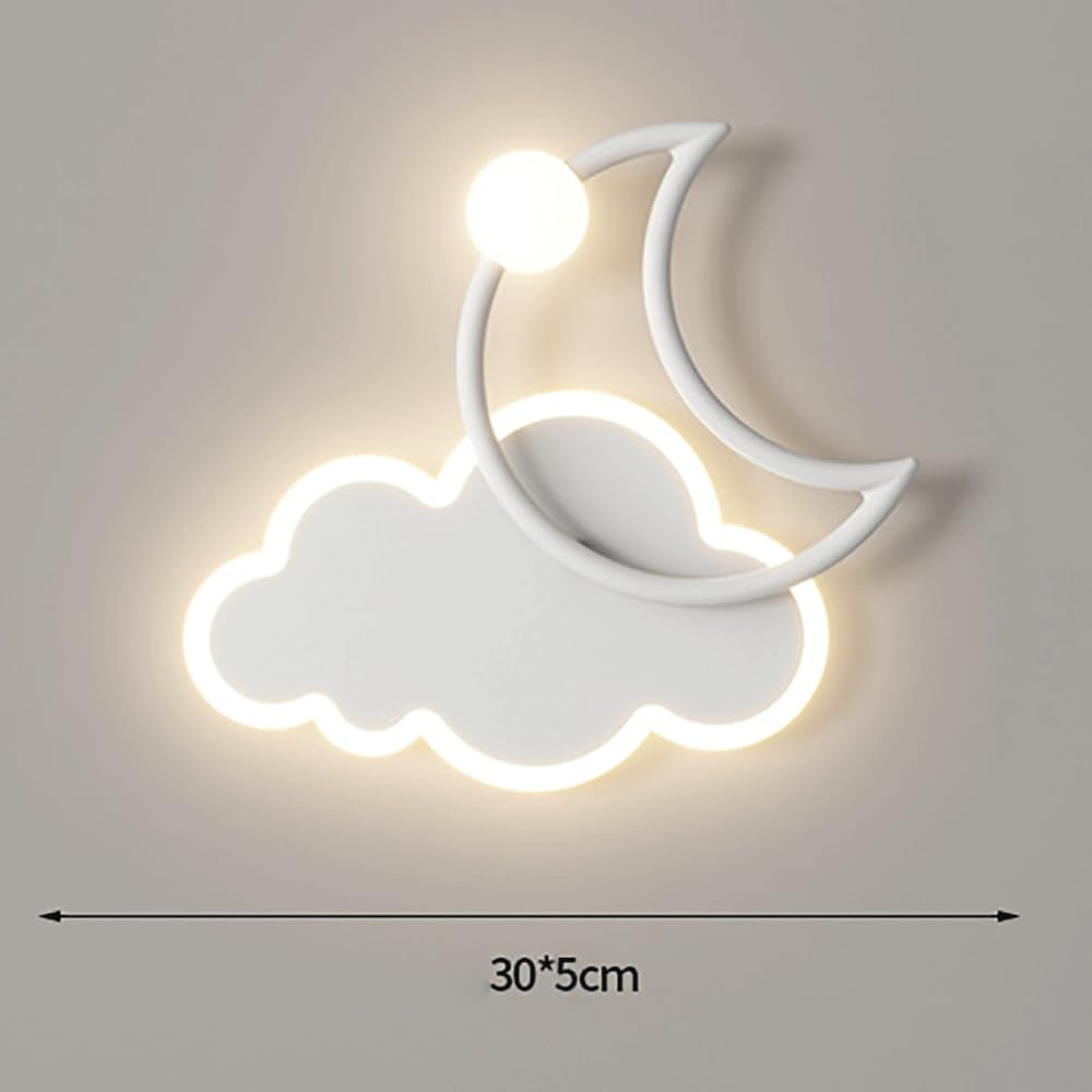 Mjsdjof Witte wolkvormige wandlamp, ultradunne metalen wandlamp met acryl lampenkap, moderne LED-wandlampen, decoratieve verlichting voor kinderkamers, omgevingslicht, nachtkastjes Mjsdjof Witte wolkvormige wandlamp, ultradunne metalen wandlamp met acryl lampenkap, moderne LED-wandlampen, decoratieve verlichting voor kinderkamers, omgevingslicht, nachtkastjes