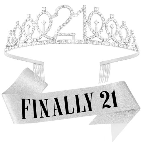 Sliver Crown Princess Tiara Headband - Crystal Tiaras for Party Hair Accessories - 21st Birthday Gifts