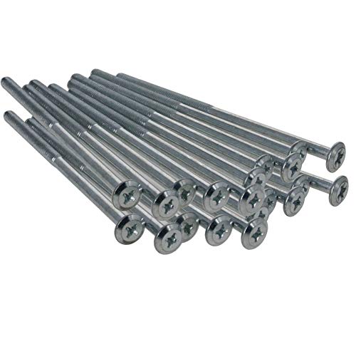 Buy 2 get 3 MroMax M6 x 120mm Carbon Steel Male Thread Phillips Flat Head Bolt Screw Half Thread Suitable for Double Bed Furniture TV Rack Wall Hanging Silver White 20pcs