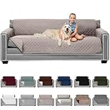 Sofa Shield Original Patent Pending Reversible X-Large Oversized Sofa Protector for Seat Width up to 78 Inch, Furniture Slipcover, 2 Inch Strap, Couch Slip Cover Throw for Pet Dogs, Sofa, Light Taupe